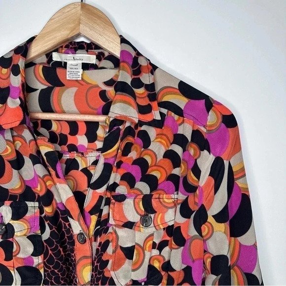 Trinity Anthropologie 100% Silk Tie Waist Mini Dress/Tunic Size Small - Picture 2 of 6